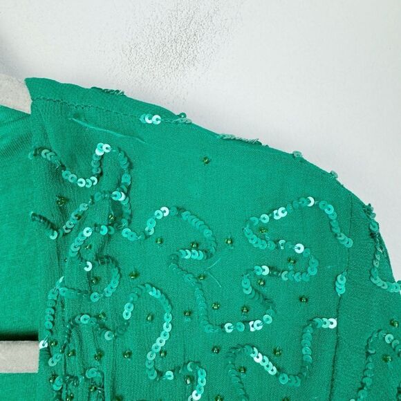 SHOW ME YOUR MUMU | NEW Phyllis Green Sequin Wrap Dress Women’s Size Medium - Picture 8 of 13